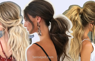 Volume ponytail with bangs