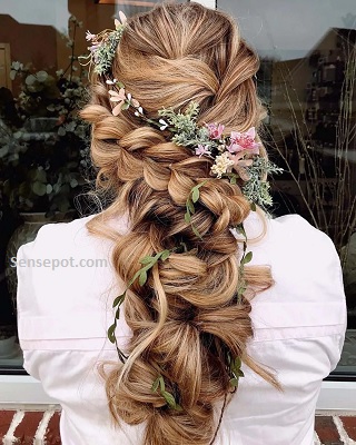 braided hairstyles with flowers